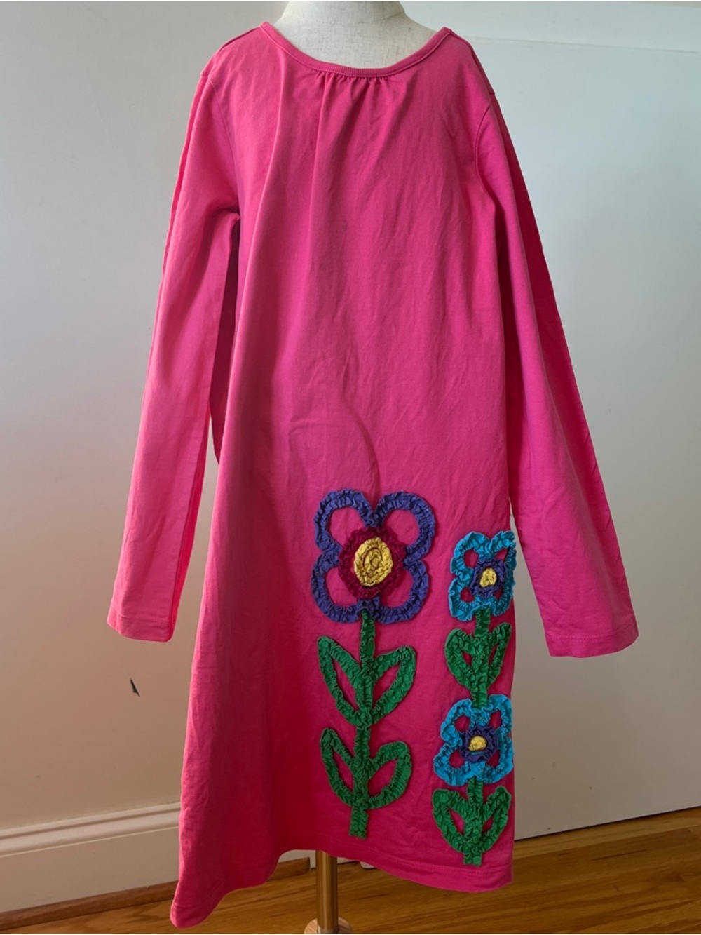 Hanna Andersson Hot Pink Long-Sleeve Dress with Flowers